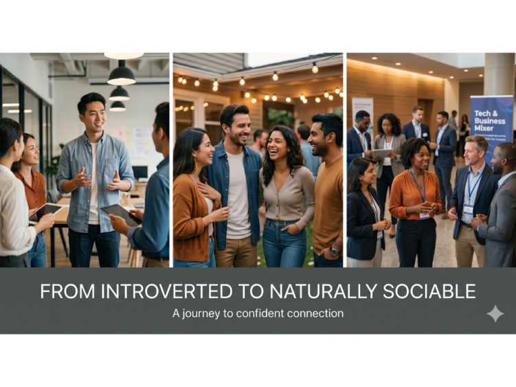 From Introverted To Naturally Sociable: at your workplace, meeting friends or at networking events
